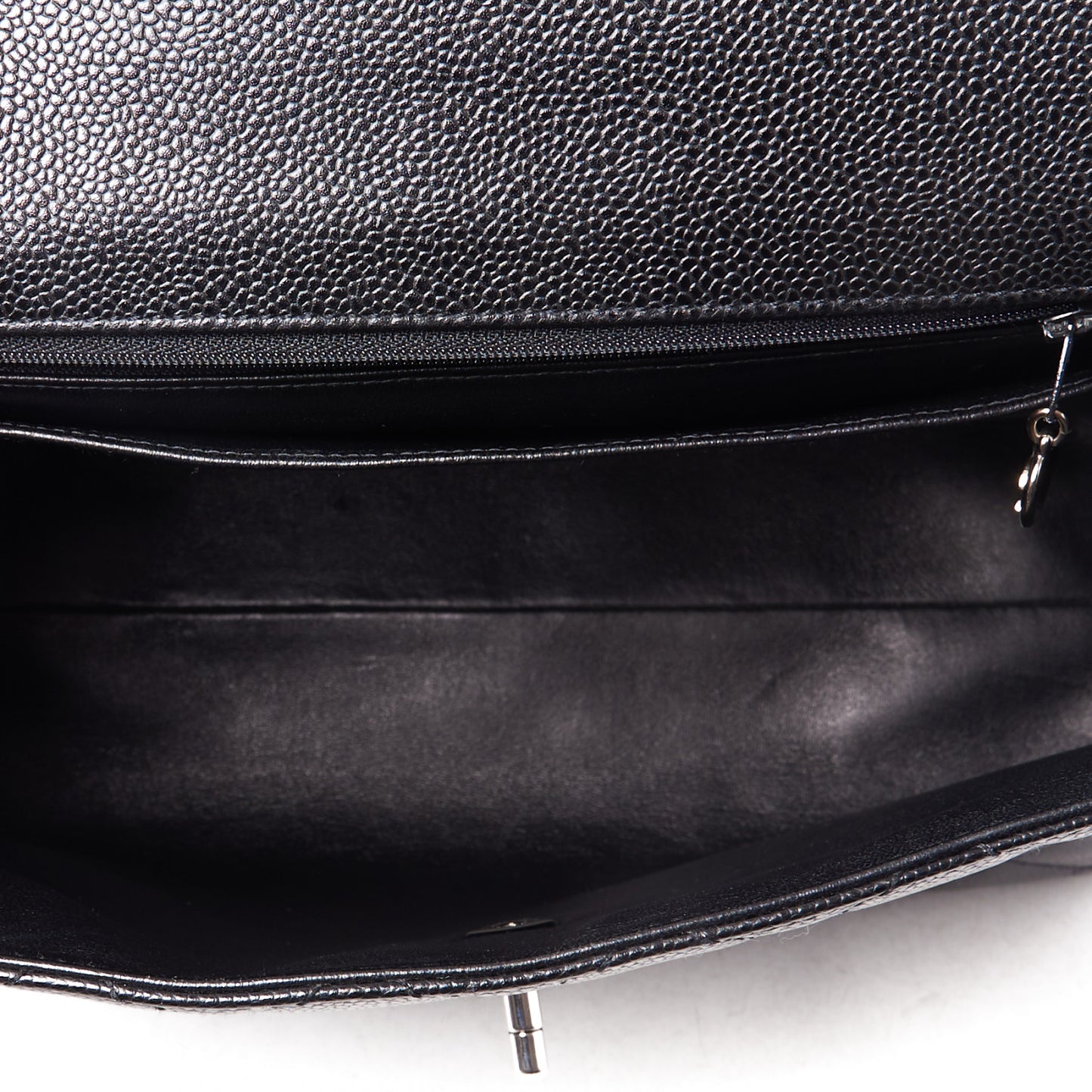 Caviar Quilted Jumbo Kelly Flap Black