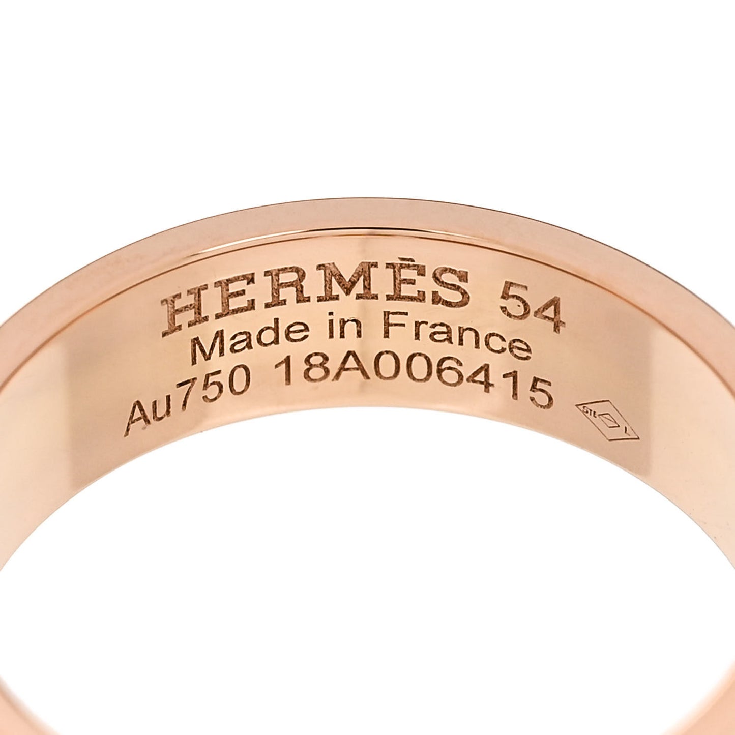 18K Rose Gold Diamond PM H D'Ancre Ring 54 6.75