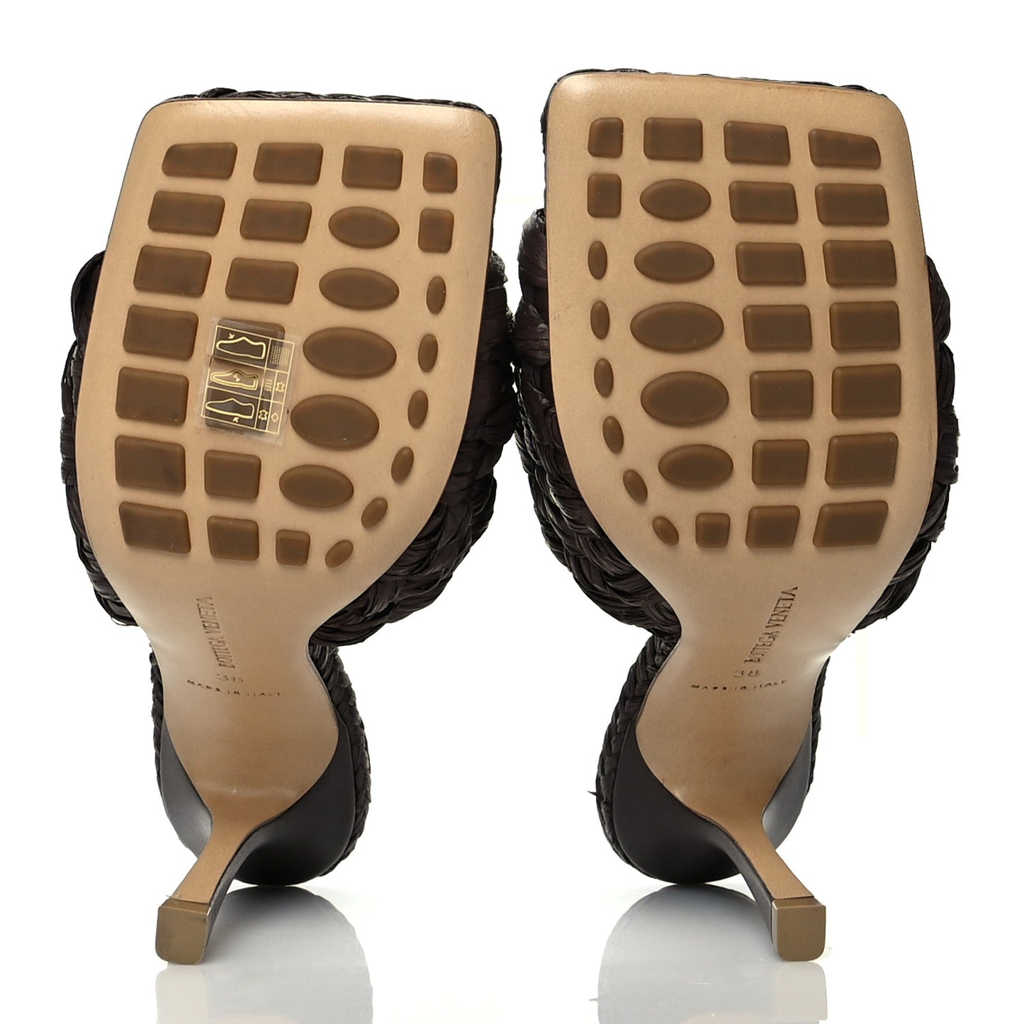 Raffia Twisted Intrecciato Stretch Mule Sandals 38 Bitter Chocolate