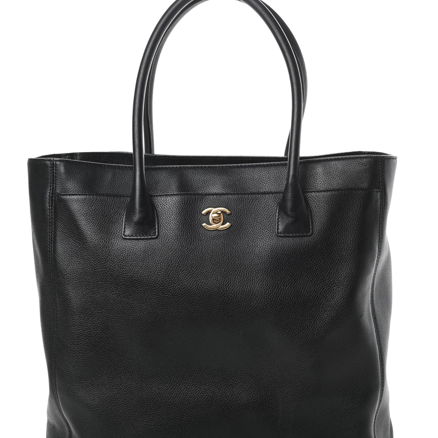 Chanel Calfskin Tall Cerf Tote Black 10 of 22