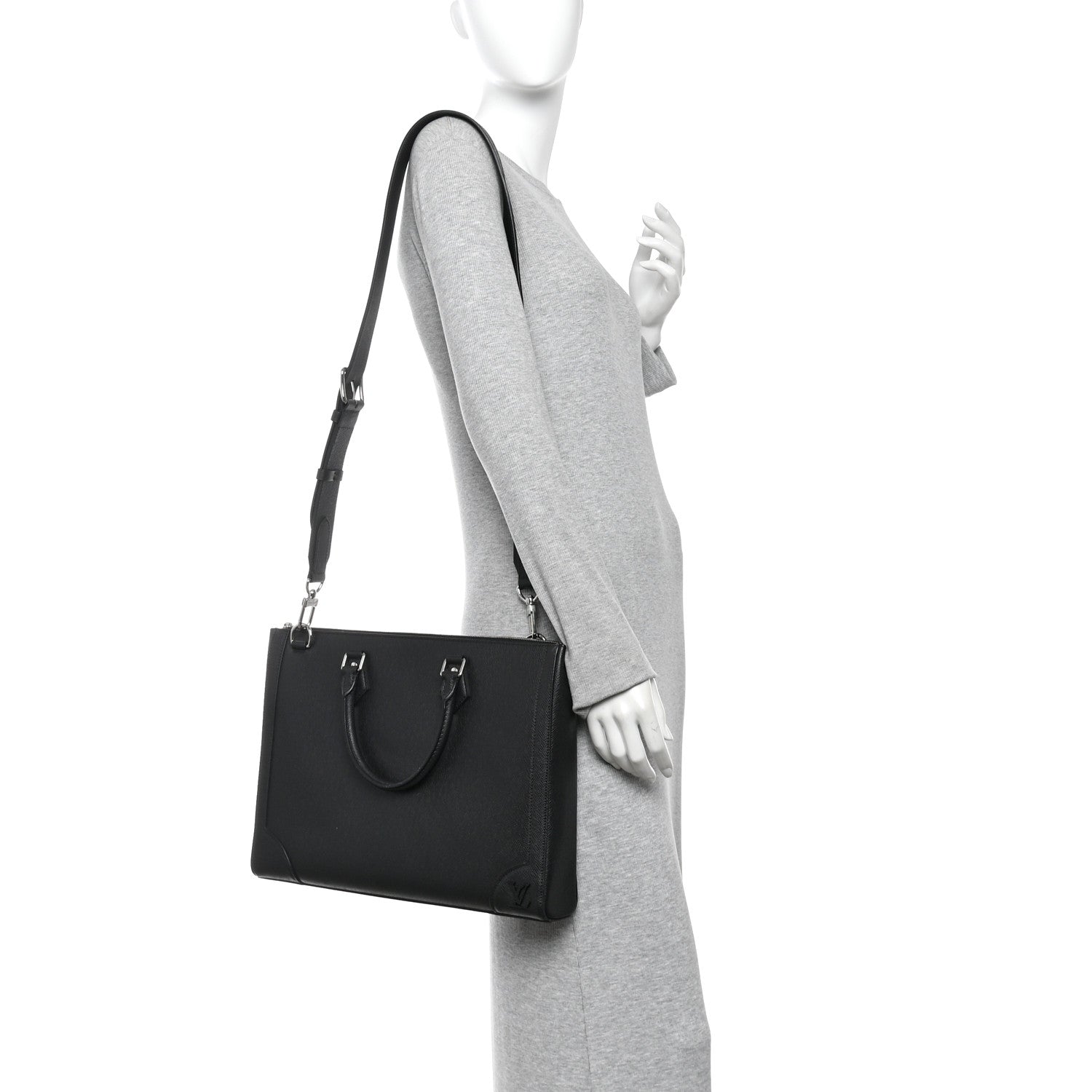 Louis Vuitton Taiga Slim Briefcase Black 2 of 9