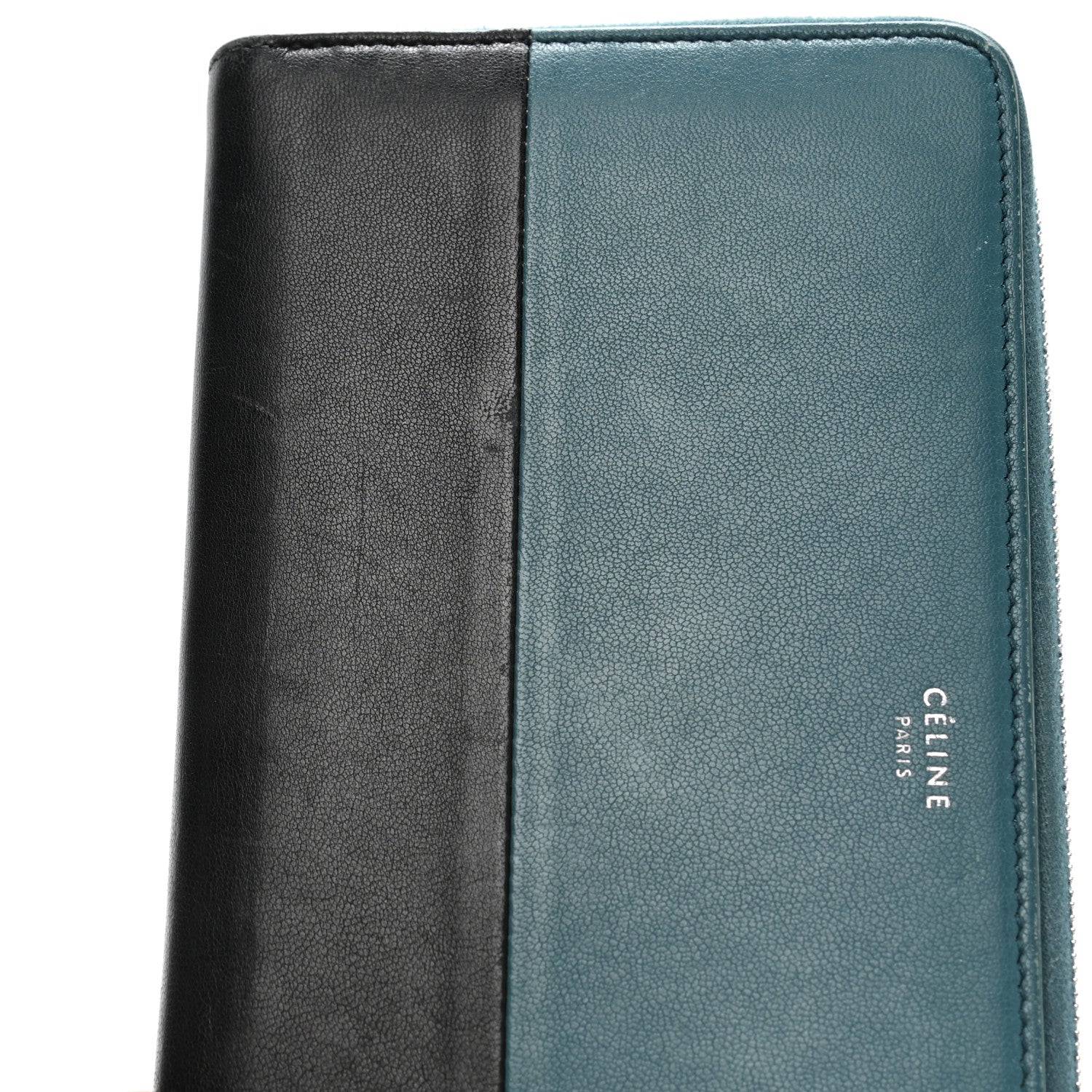 Celine Lambskin Large Zip Around Multifunction Wallet Ocean Black 10 of 11