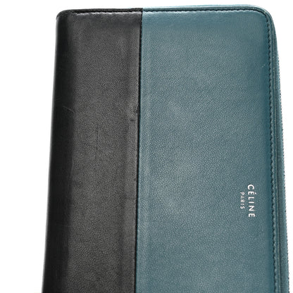 Celine Lambskin Large Zip Around Multifunction Wallet Ocean Black 10 of 11