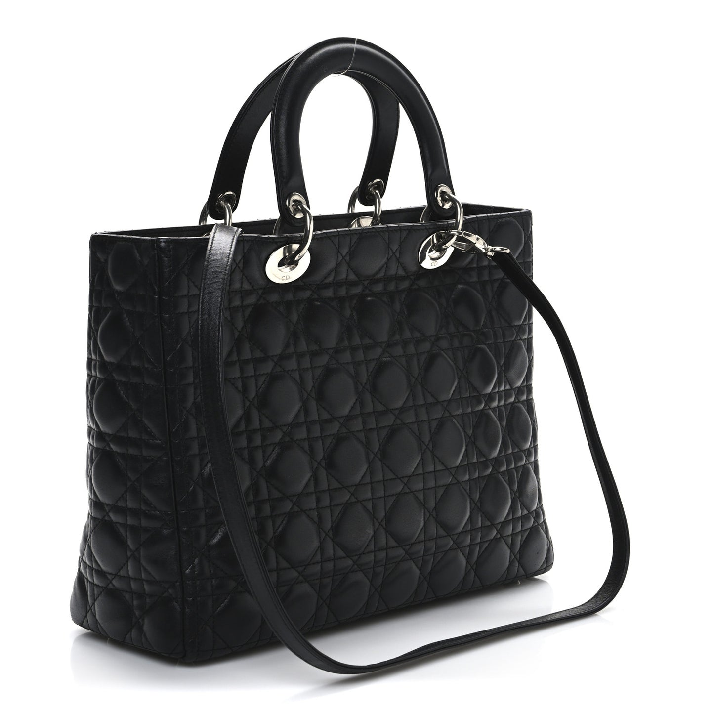 Lambskin Cannage Large Lady Dior Black