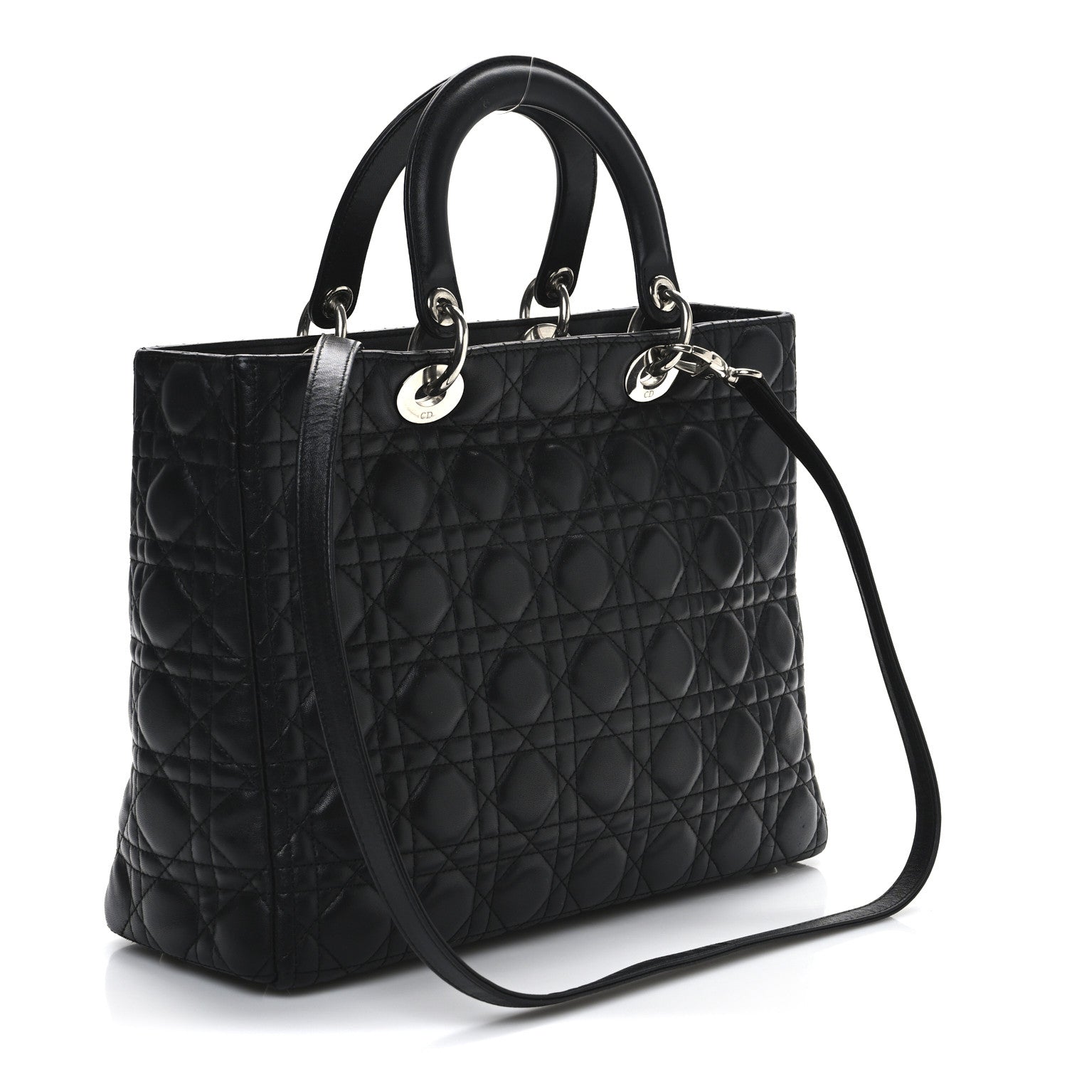 Christian Dior Lambskin Cannage Large Lady Dior Black 3 of 11