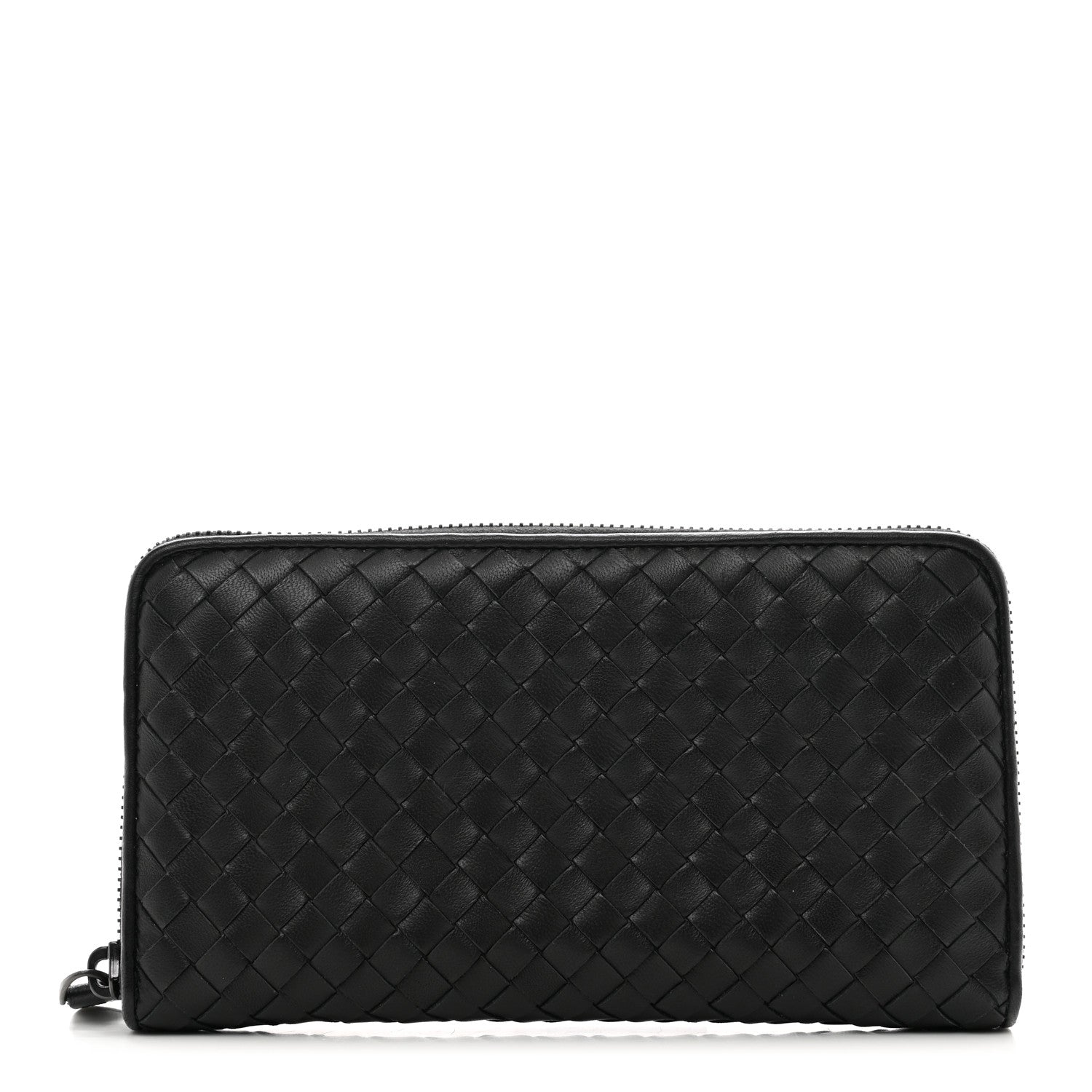 Bottega Veneta Nappa Intrecciato Zip Around Wallet Black 1 of 8