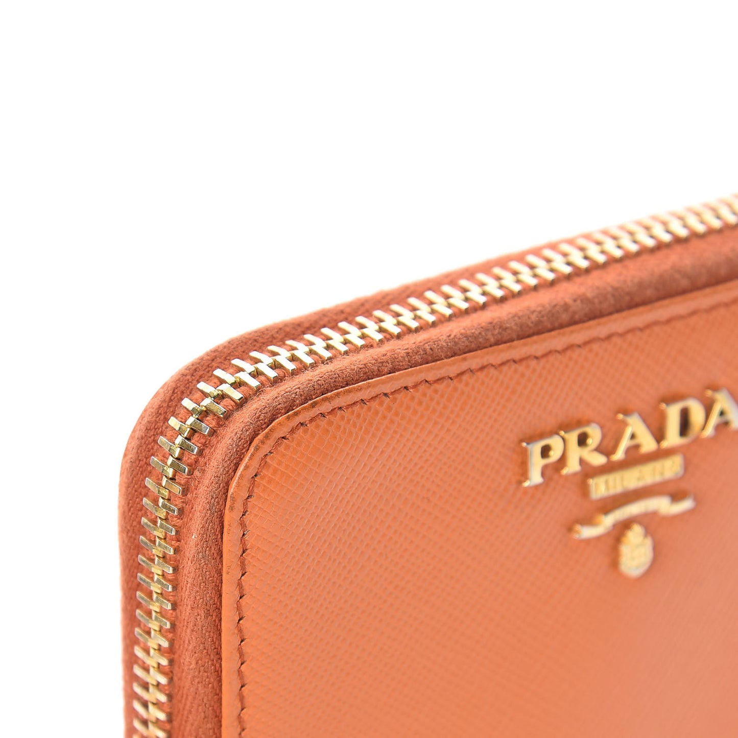 Saffiano Metal Zip Coin Purse Papaya
