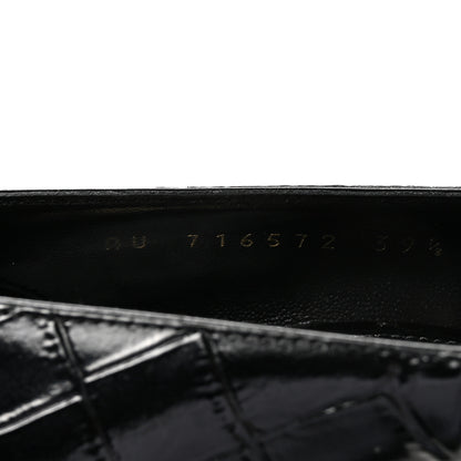 Saint Laurent Calfskin Crocodile Embossed Silvana 110mm Pumps 39.5 Black 9 of 10