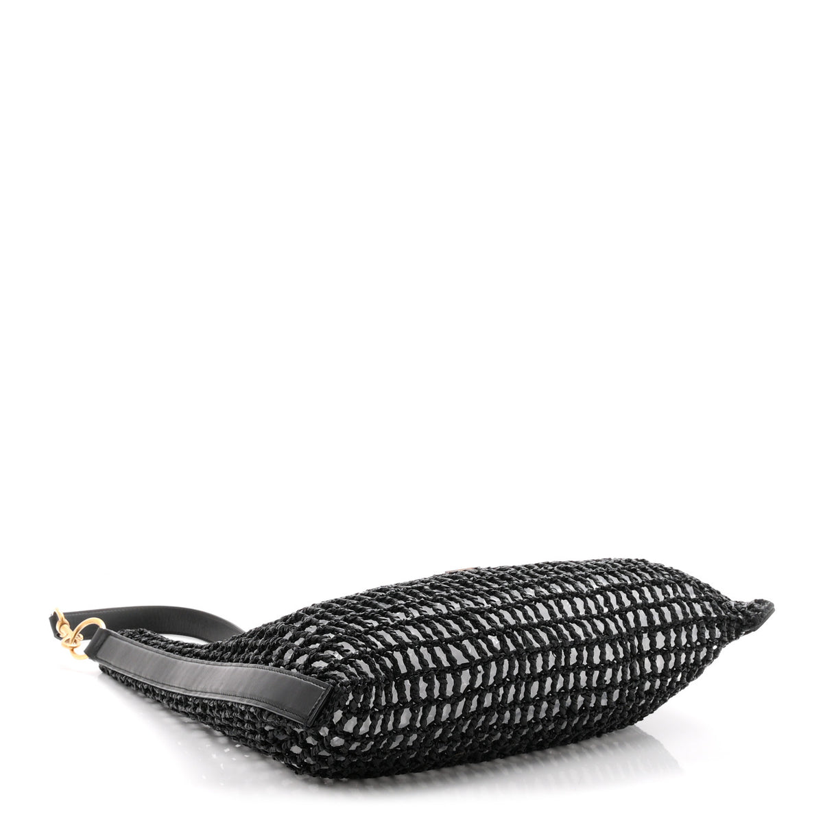 Saint Laurent Raffia Calfskin Oxalis Shoulder Bag Black 4 of 10