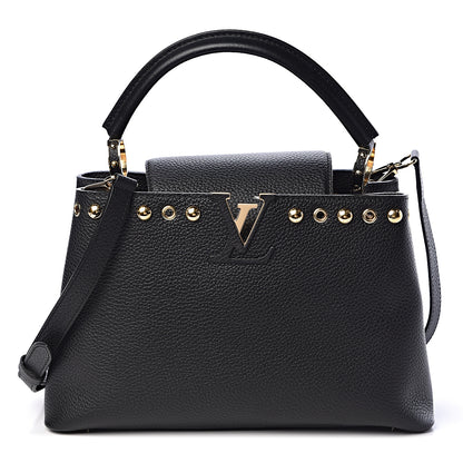 Louis Vuitton Taurillon Studded Capucines PM Black 1 of 11