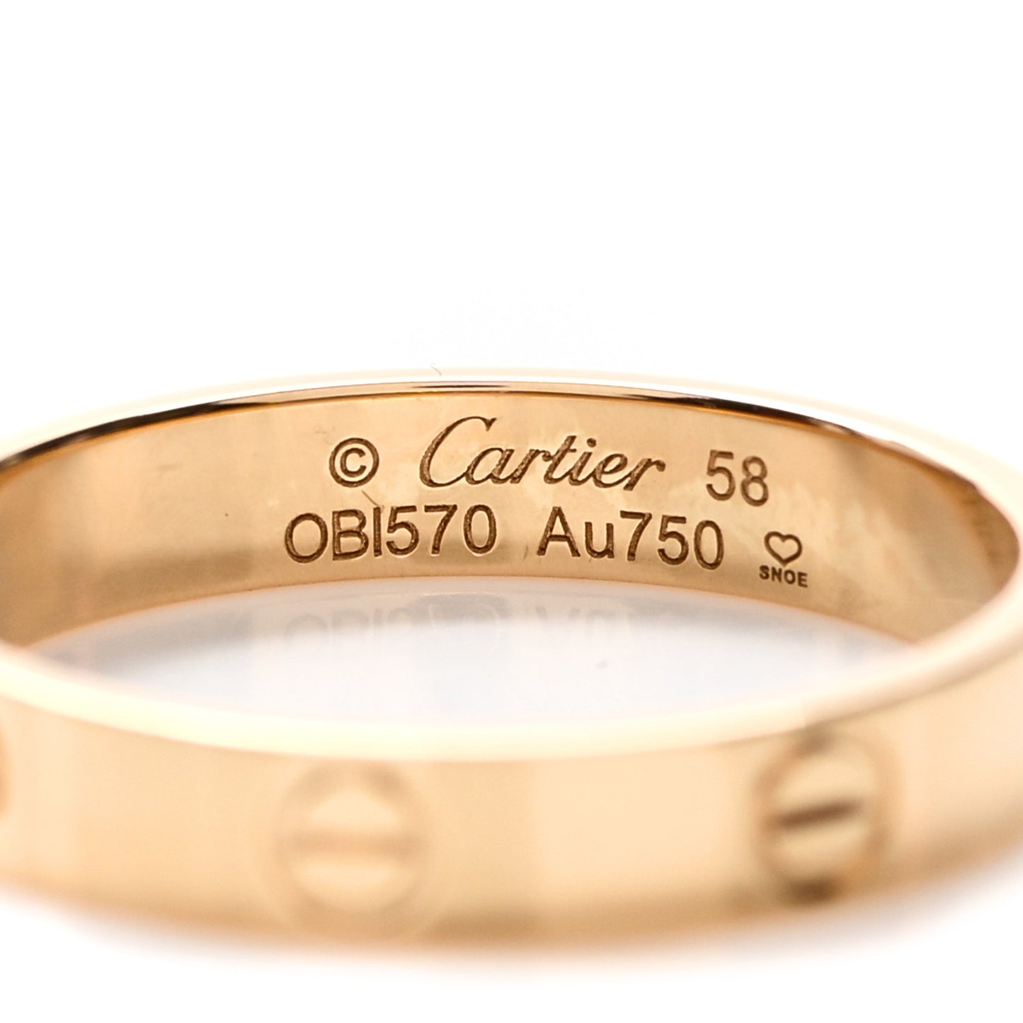 18K Yellow Gold 3.5mm LOVE Wedding Band Ring 58 8.25
