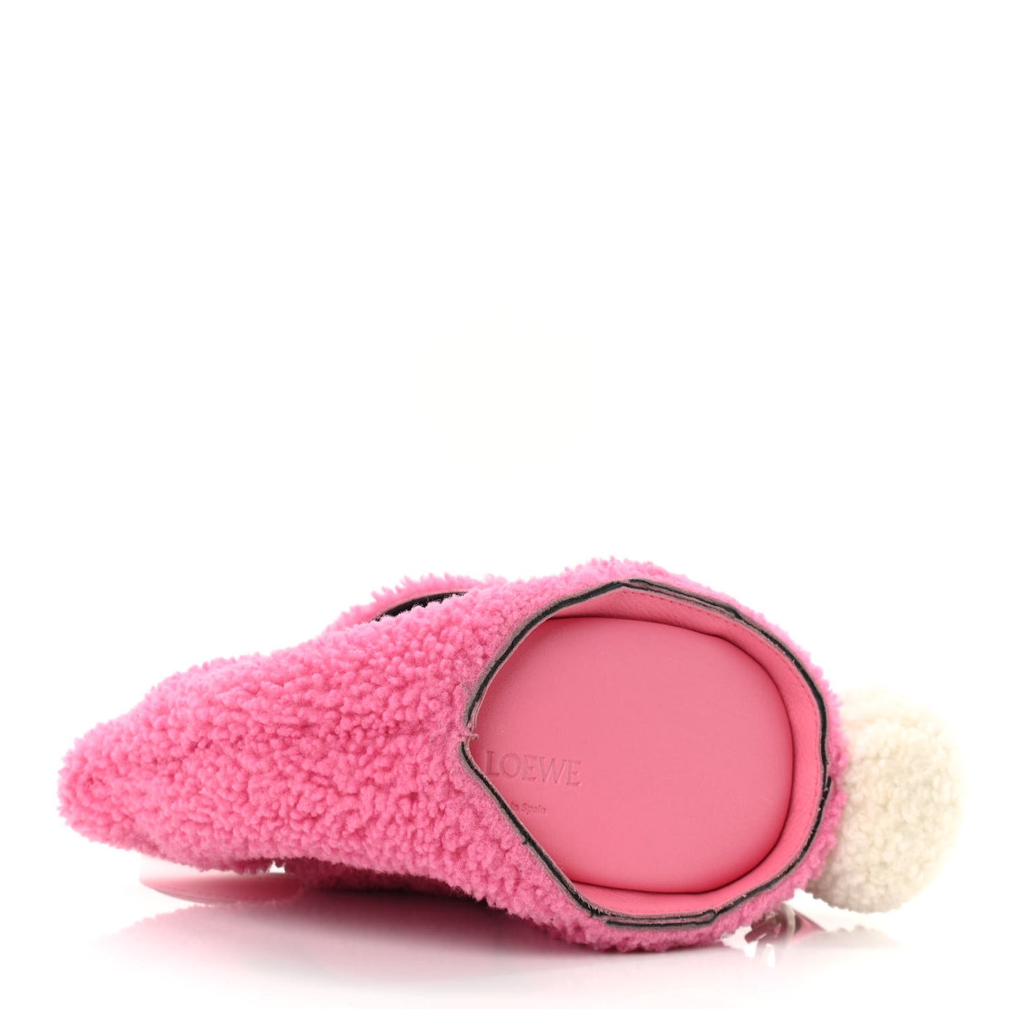 Shearling Mini Bunny Crossbody Bag Dark Pink
