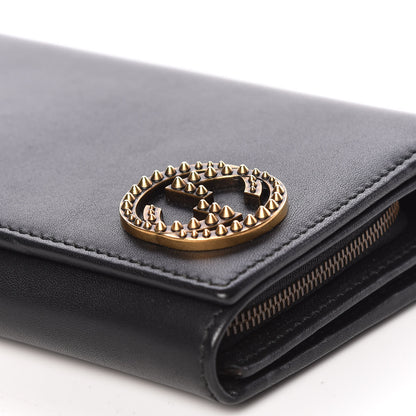 Gucci Calfskin Interlocking G Chain Wallet Black 10 of 12