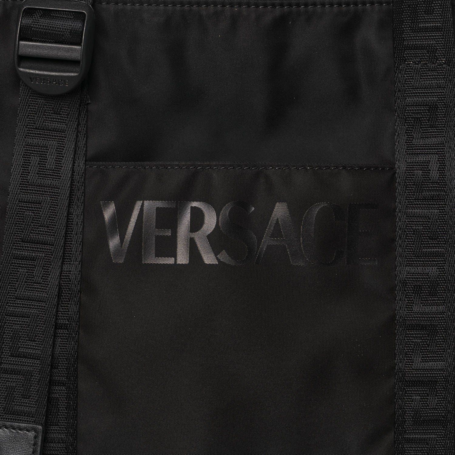 Versace Nylon La Greca Logo Tote Black 8 of 11