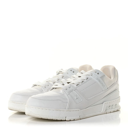 Louis Vuitton Calfskin Mens LV Trainer Sneakers 8.5 White 3 of 9
