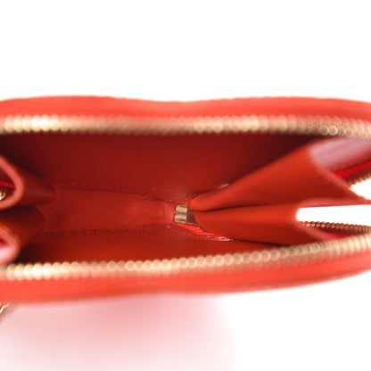 Louis Vuitton Vernis Heart Coin Purse Orange Sunset 5 of 8