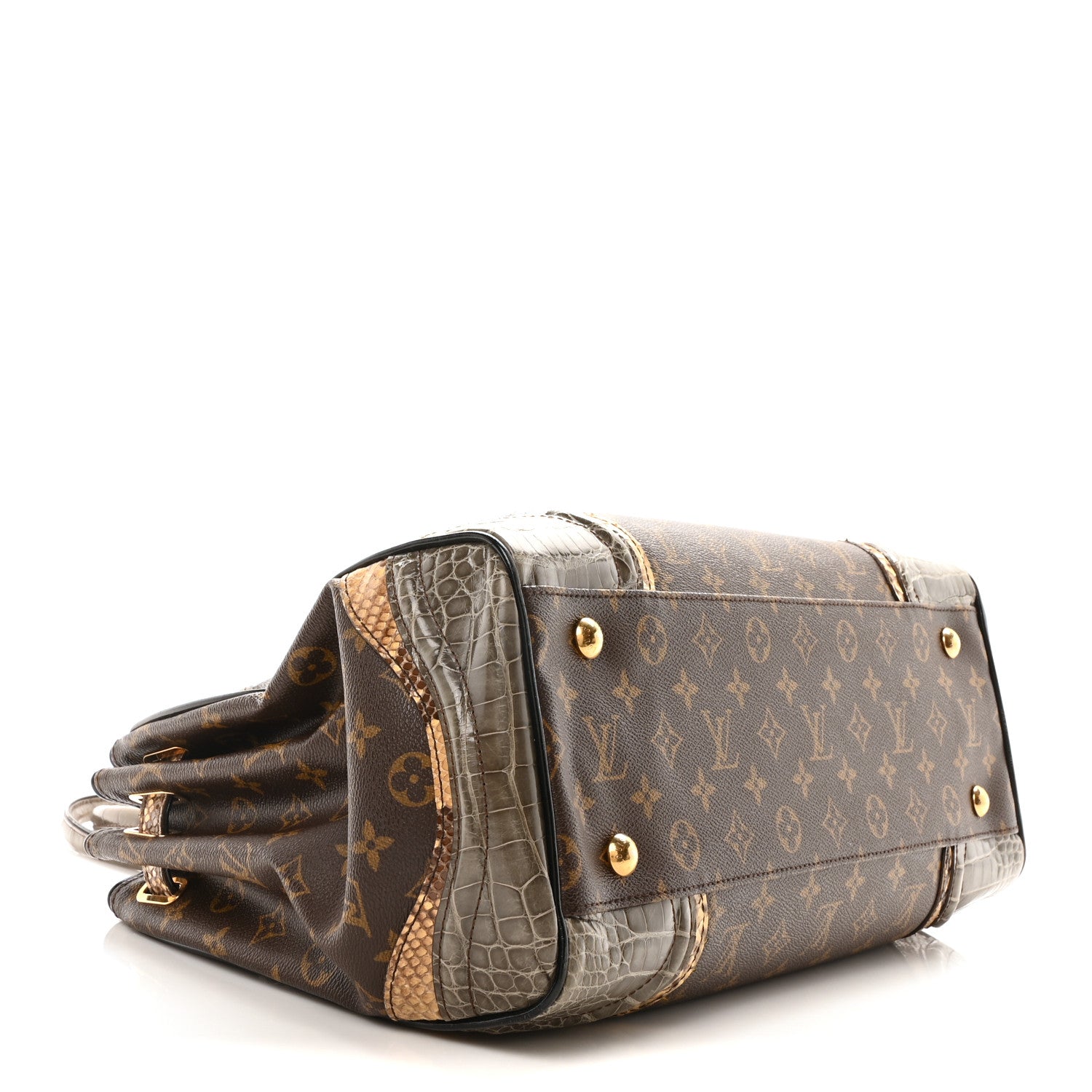 Louis Vuitton Monogram Snakeskin Alligator Monogramissime Exotic Shopper GM Gris 4 of 9