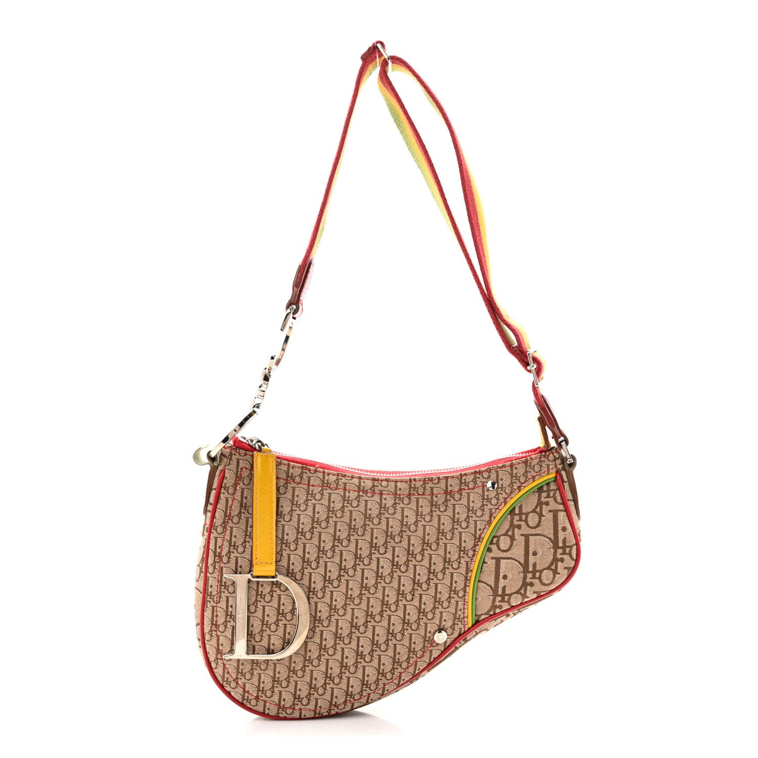 Christian Dior Monogram Rasta Saddle Pochette Beige 1 of 16