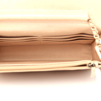 Chanel Iridescent Caviar Quilted Wallet On Chain WOC Beige 5 of 11