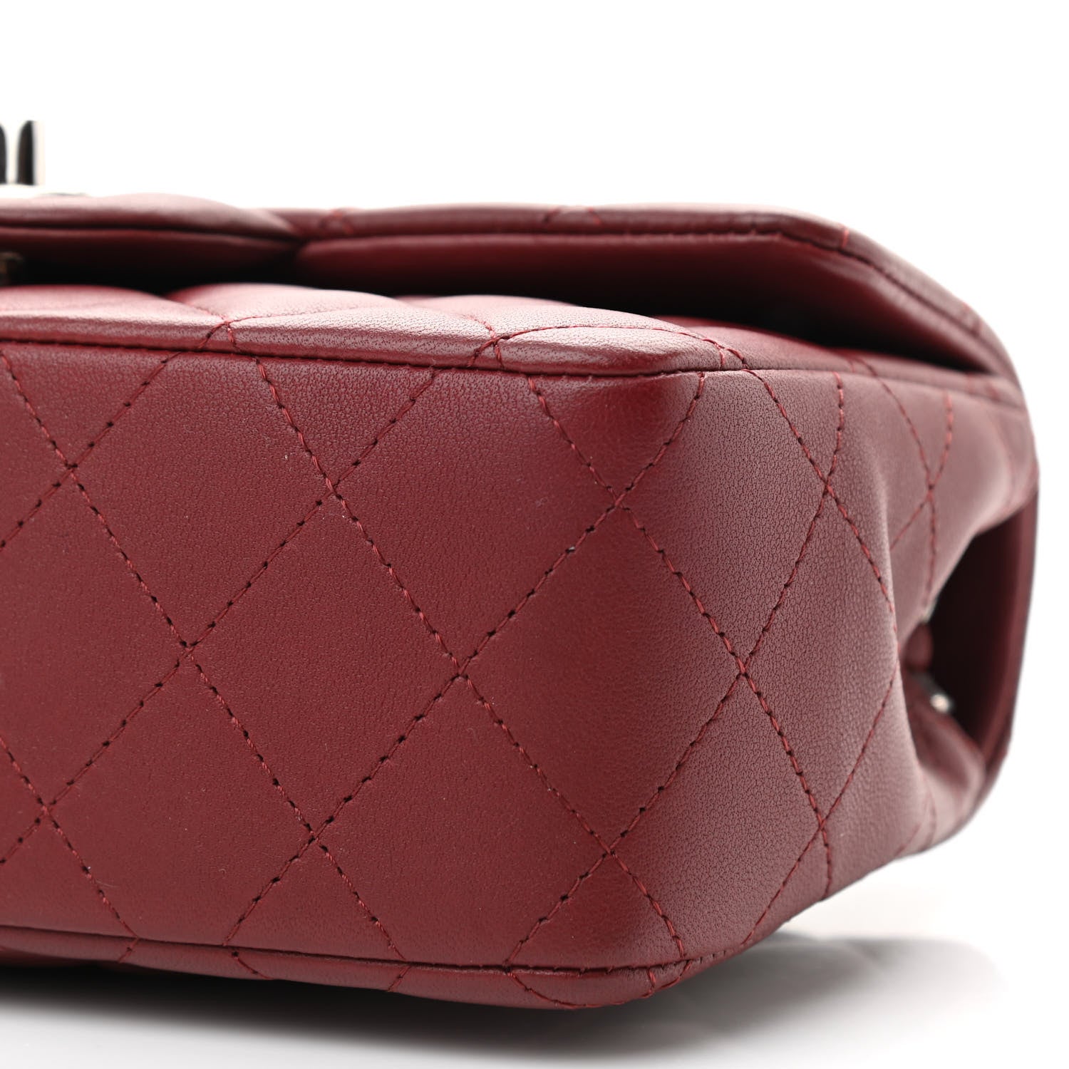 Chanel Lambskin Quilted Mini Rectangular Flap Burgundy 10 of 11