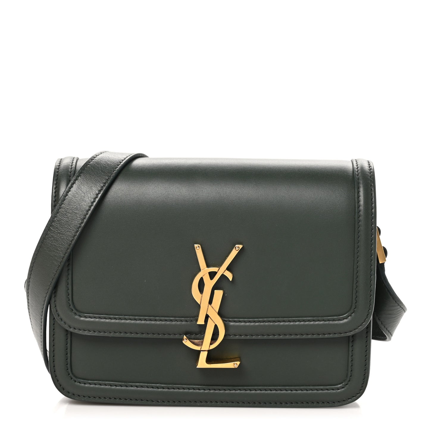 Smooth Calfskin Small Solferino Satchel Green
