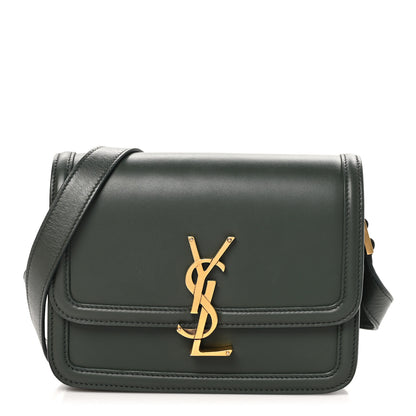Saint Laurent Smooth Calfskin Small Solferino Satchel Green 1 of 11