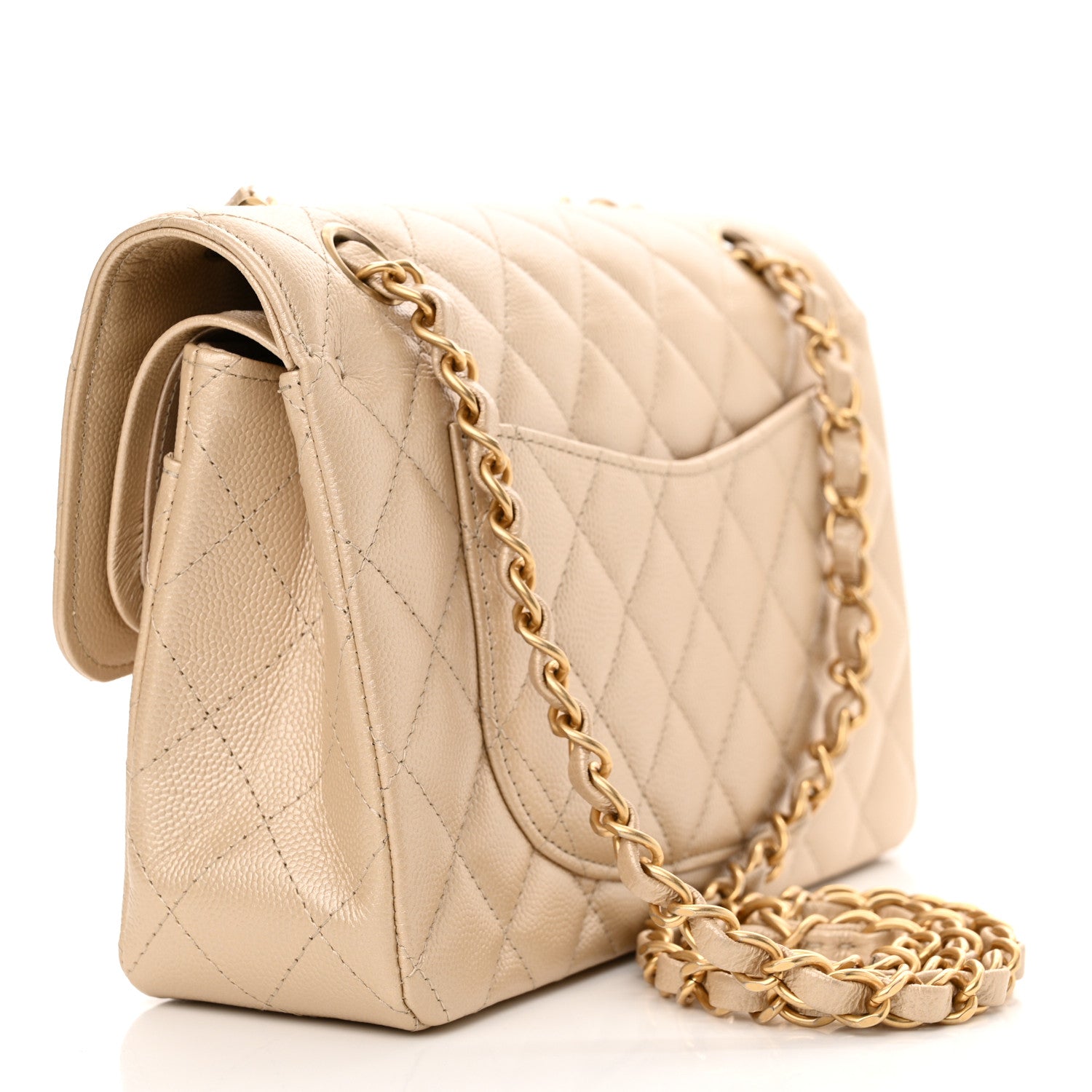 Chanel Metallic Caviar Quilted Small Double Flap Gold 3 of 11