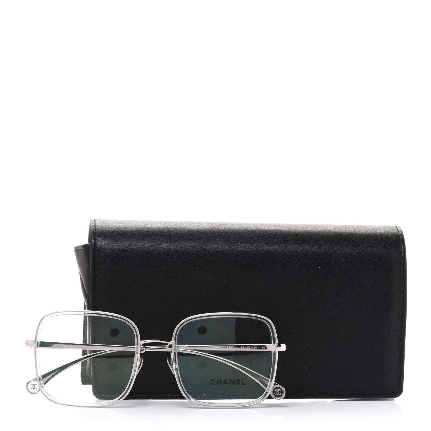 Chanel Square Removable Pearl Chain Eyeglasses 2195 Silver 952947