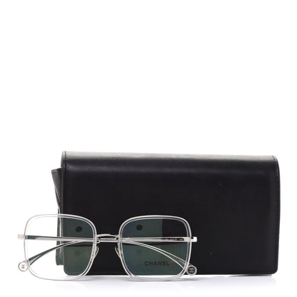 Chanel Square Removable Pearl Chain Eyeglasses 2195 Silver 9 of 9