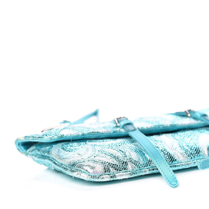 Miu Miu Tessuto Lurex Flap Clutch Turchese 8 of 15