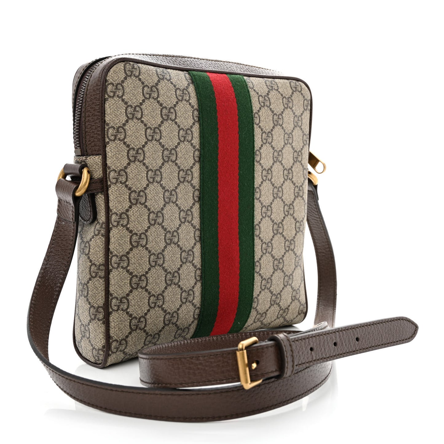 GG Supreme Monogram Web Small Ophidia Messenger Bag Brown