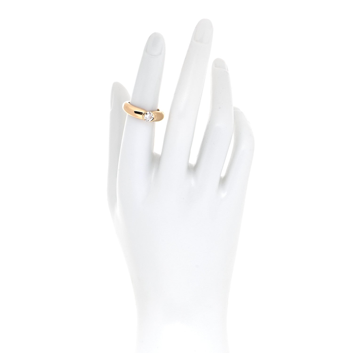 Cartier 18K Yellow Gold Diamond .57ct C De Cartier Solitaire Ring 51 5.75 2 of 4