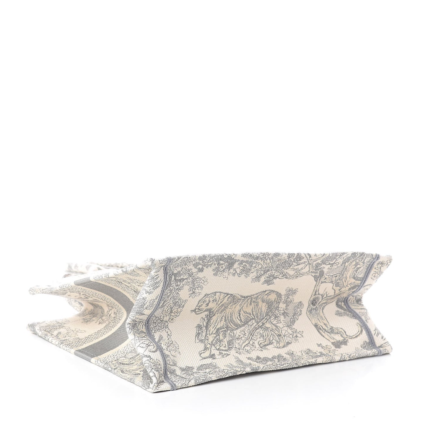Canvas Embroidered Medium Dioriviera Toile De Jouy Book Tote Gray