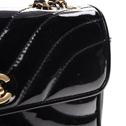 Chanel Patent Small Chevron Single Flap Black 9 of 10
