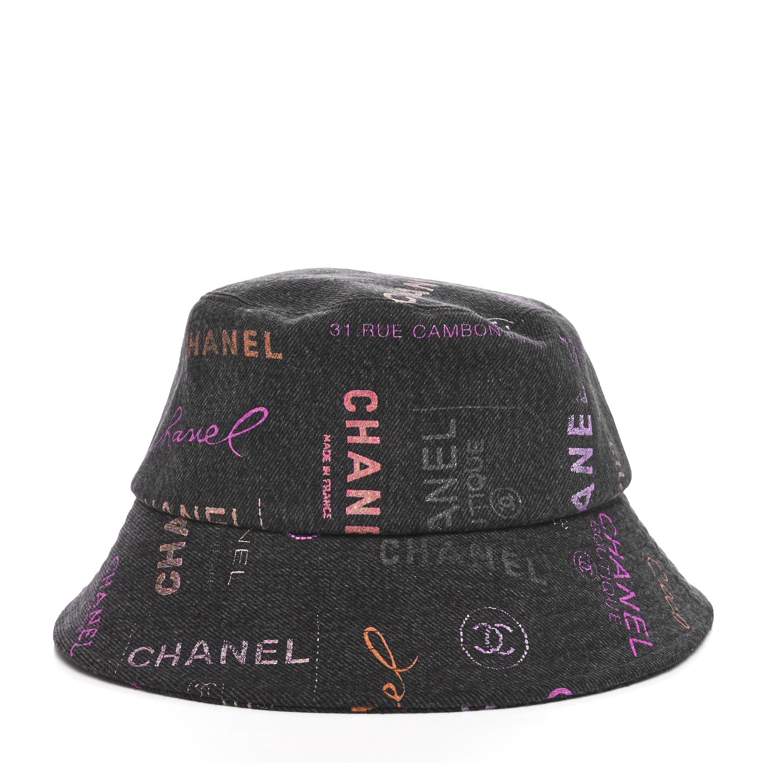 Chanel Denim Mood Cloche Bucket Hat S Black 3 of 9