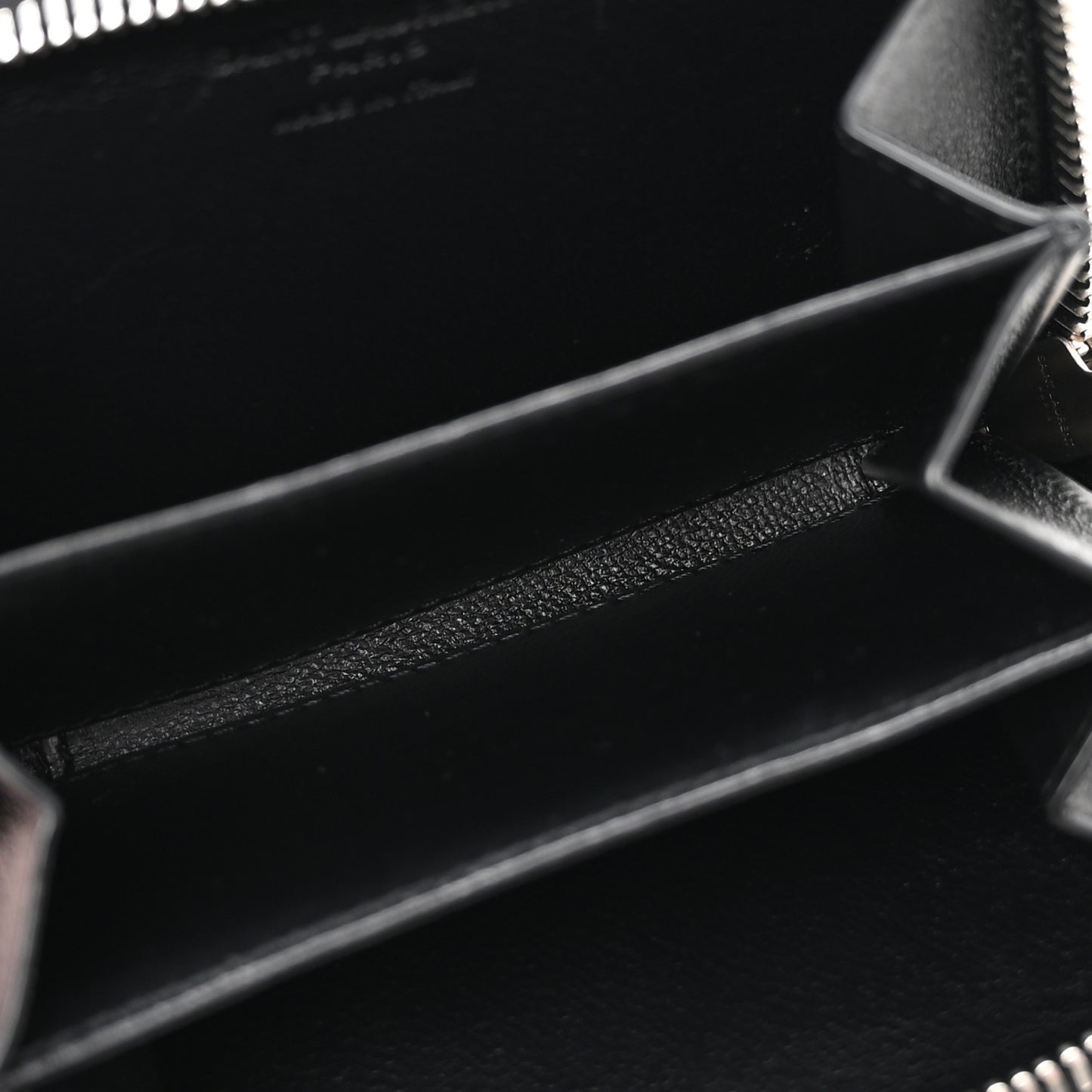 Calfskin Zip Lanyard Wallet Black