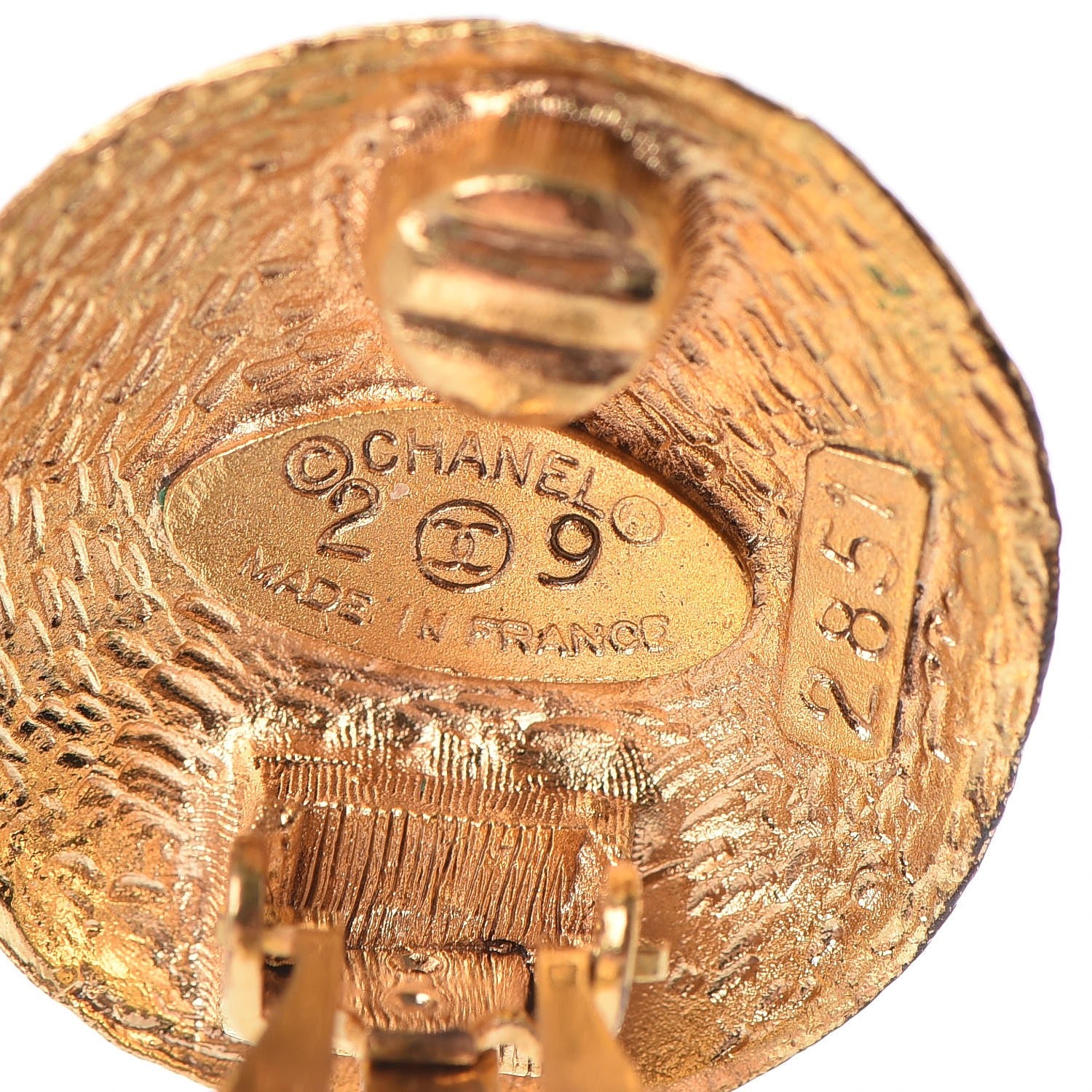 Chanel CC Clip On Earrings Gold 4 of 4