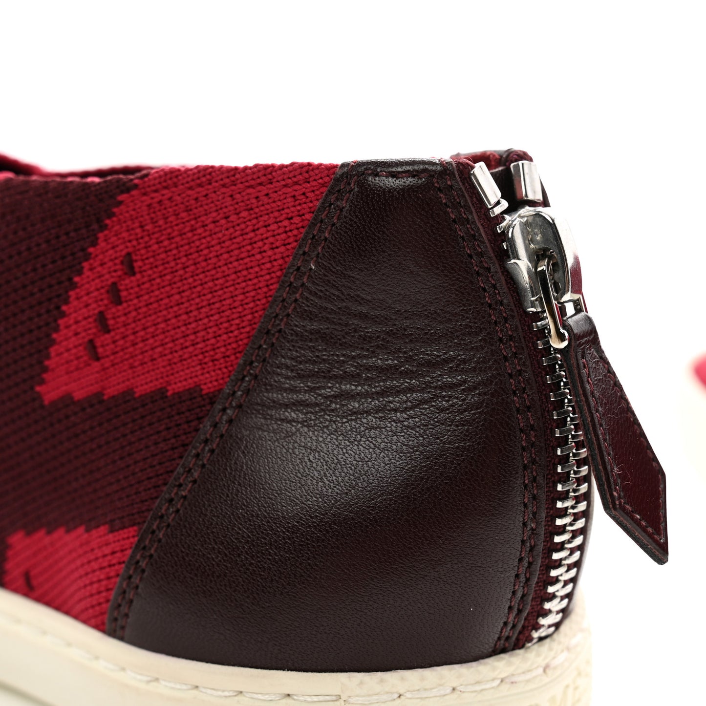 Mesh Calfskin Oxygene Sneakers 35 Red Bordeaux