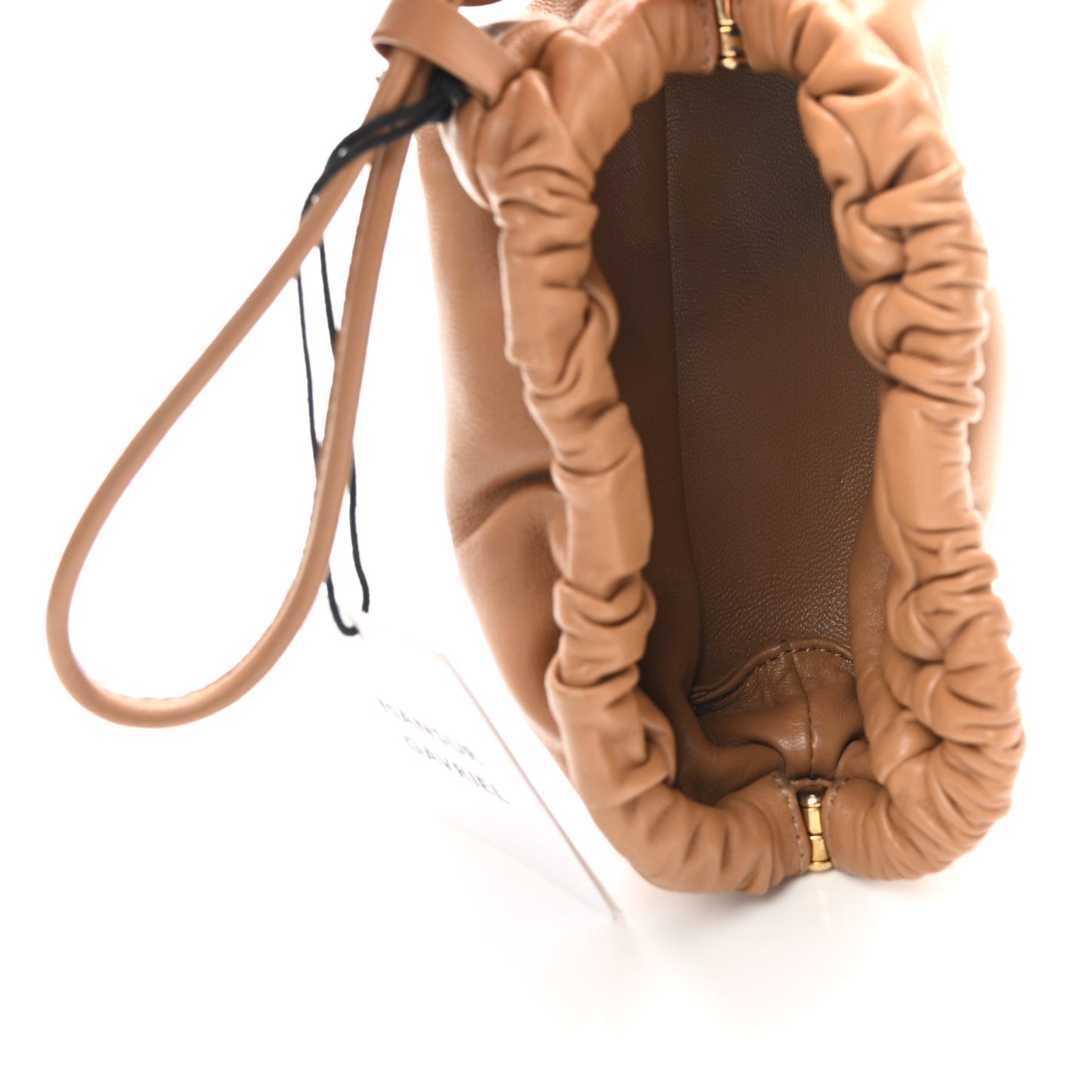 Lambskin Mini Cloud Wristlet Caramel
