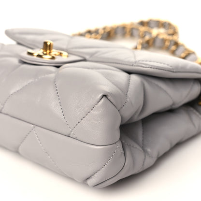 Chanel Lambskin Quilted Small Chain Top Handle Flap Grey 9 of 10