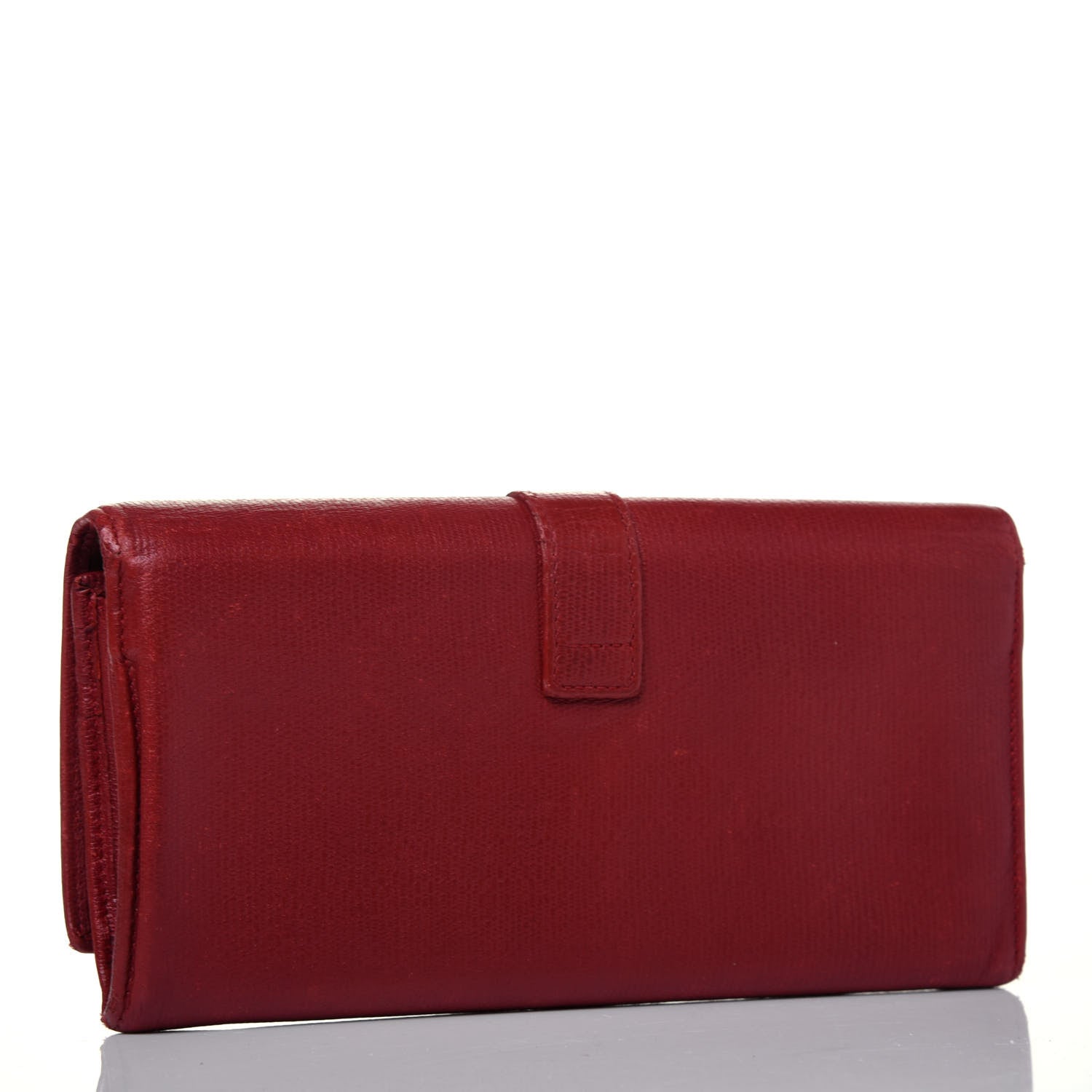 Saint Laurent Textured Calfskin Classic Y Ligne Clutch Red 3 of 25