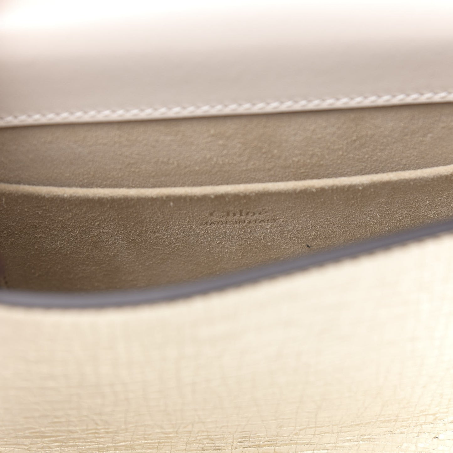 Metallic Calfskin Small Nile Bracelet Bag Gold