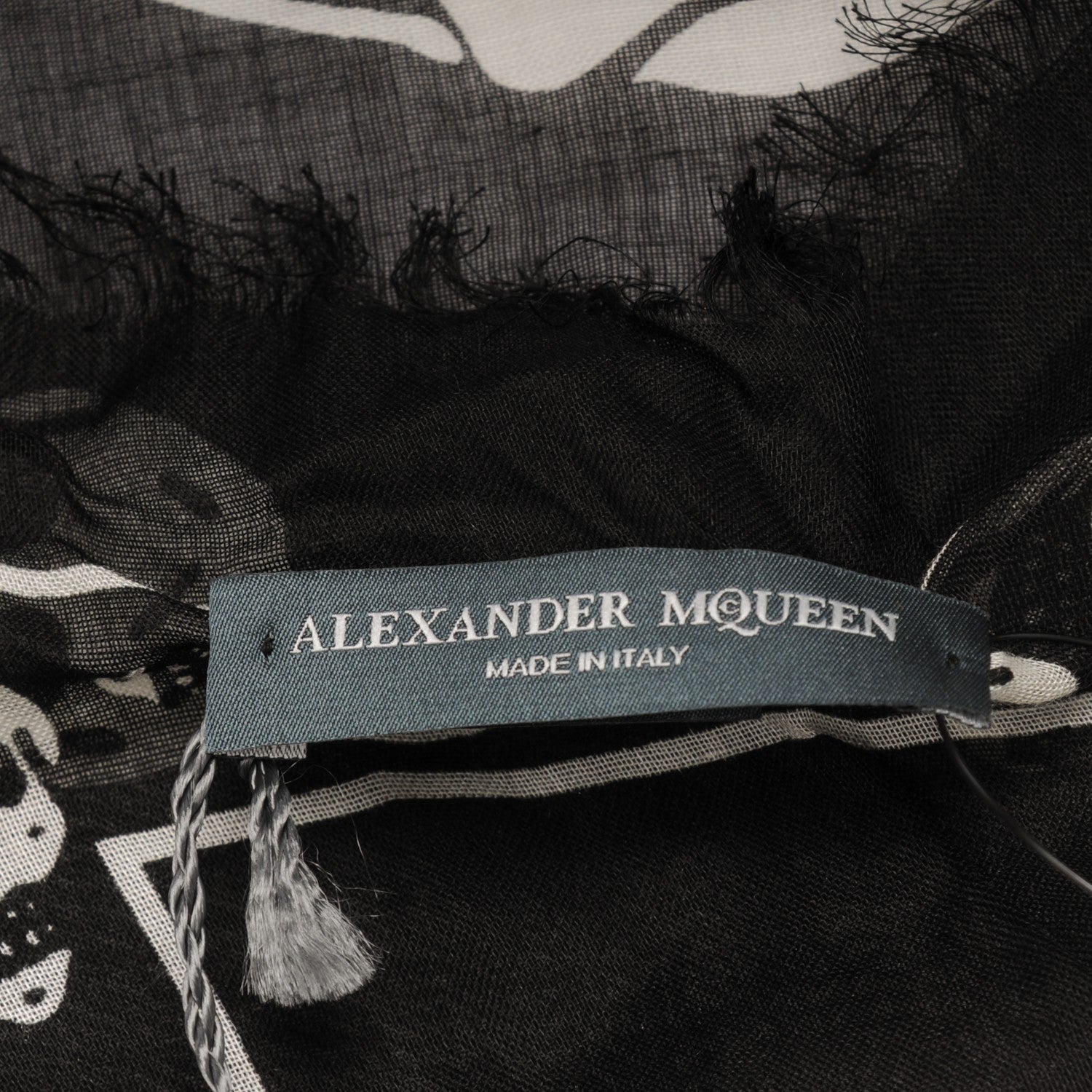 Alexander McQueen Modal Silk Skull Scarf Black White 5 of 5
