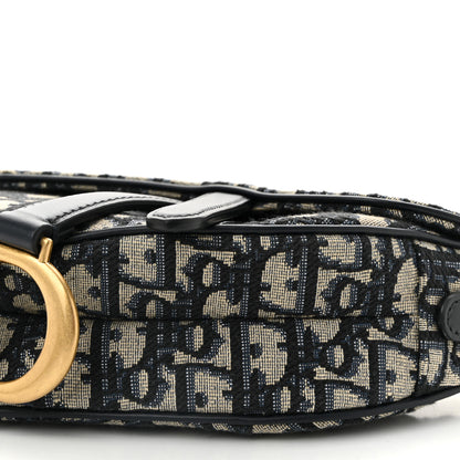 Christian Dior Oblique Mini Saddle Bag With Strap Blue 9 of 9