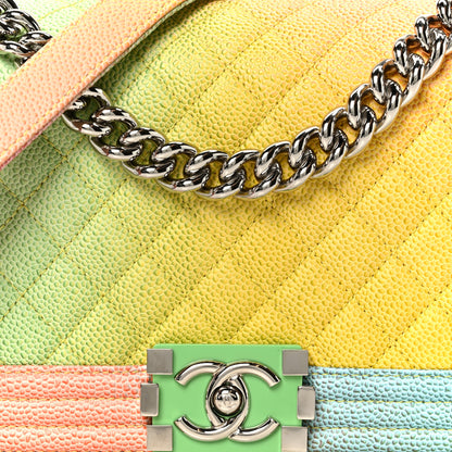 Chanel Caviar Quilted Medium Cuba Rainbow Boy Flap Multicolor 8 of 10
