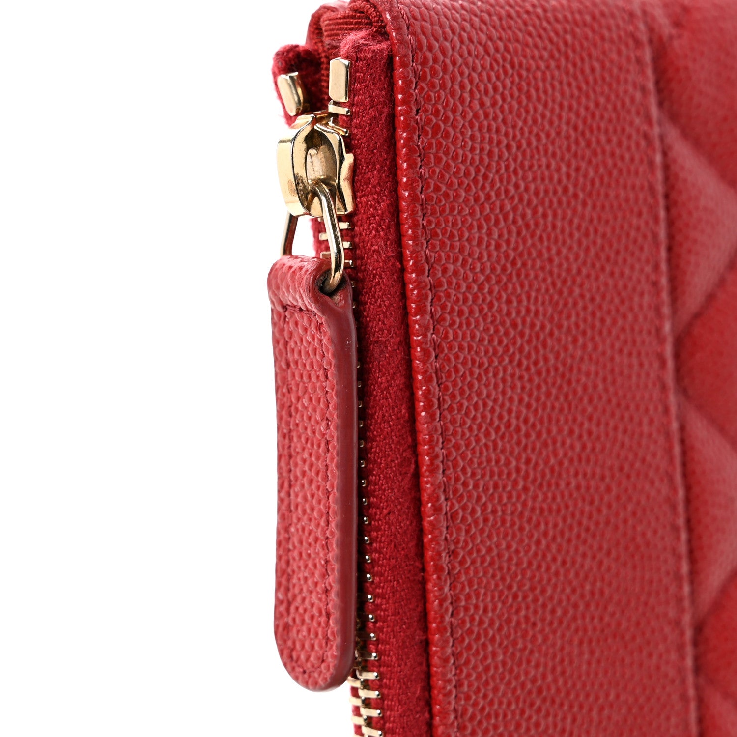 Chanel Caviar Quilted Small Vintage Mademoiselle Cosmetic Case Red 8 of 8