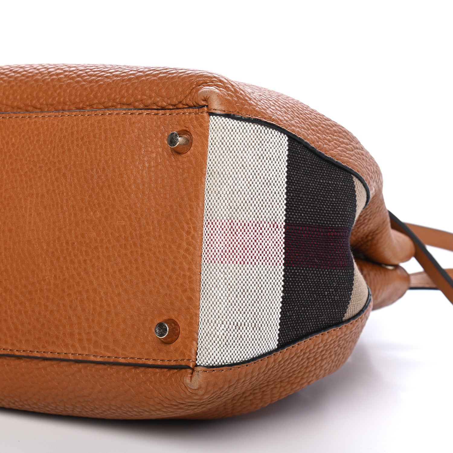 Burberry Grainy Calfskin House Check Small Maidstone Saddle Brown 9 of 10