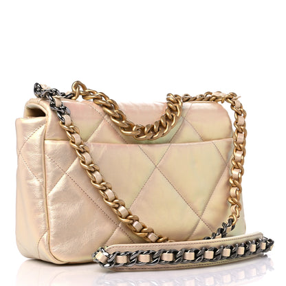 Chanel Iridescent Lambskin Quilted Medium Chanel 19 Flap Pink 3 of 11
