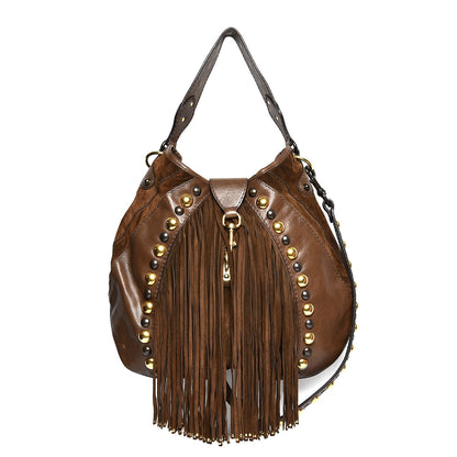 Gucci Calfskin Suede Fringe Babouska Hobo Brown 1 of 11