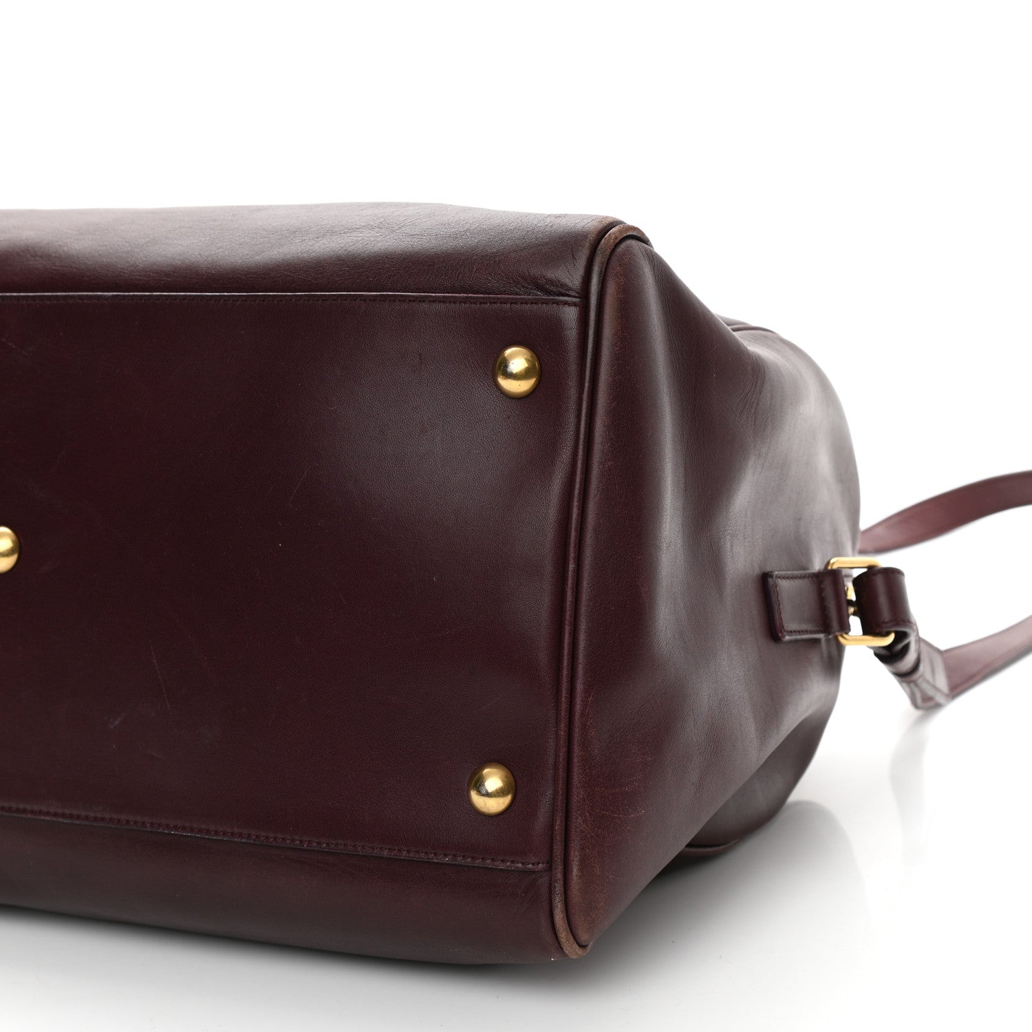 Saint Laurent Calfskin Classic Duffle 12 Wine 9 of 17